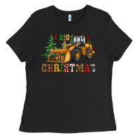 Black i dig christmas bulldozer Ladies Tee - CowGirlArtShop