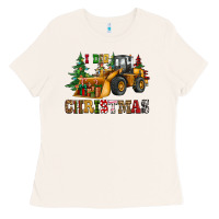 Bone i dig christmas bulldozer Ladies Tee - CowGirlArtShop