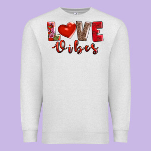 Love Vibes Premium Sweatshirt Designed By Adodesignshop