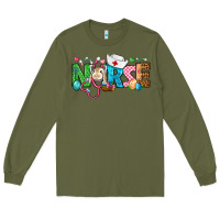 Army Green Easter Nurse Long Sleeve Tee - BundleAndBundleShop