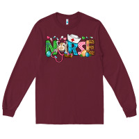 Burgundy Easter Nurse Long Sleeve Tee - BundleAndBundleShop