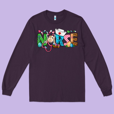 Easter Nurse Long Sleeve Tee Designed By Bundleandbundleshop