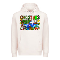 Pale Pink christmas truck Premium Hoodie - SublimationCraftShop