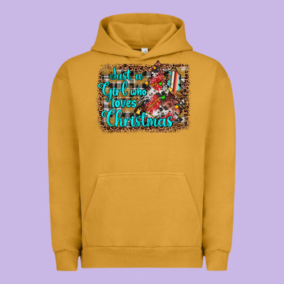 Just A Girl Who Loves Christmas Urban Hoodie Designed By Jahusdesignshop