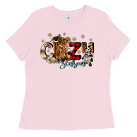 Bubblegum Pink cozy season Ladies Tee - CowGirlArtShop