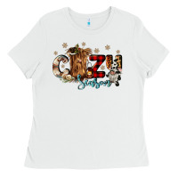 White cozy season Ladies Tee - CowGirlArtShop