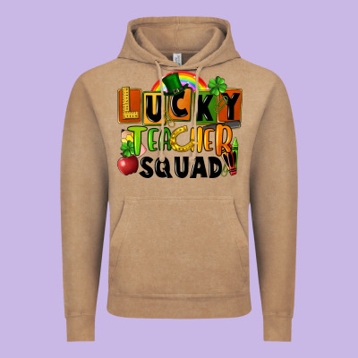 Lucky Teacher Squad Vintage Hoodie Designed By Fadigitalartstudio