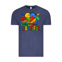 Vintage Denim different is beautiful autism Vintage Tee - OliviaCreatesArt