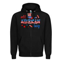 Black all american boy Zipper Hoodie - AdoDesignShop