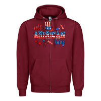 Burgundy all american boy Zipper Hoodie - AdoDesignShop