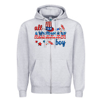 Heather Grey all american boy Zipper Hoodie - AdoDesignShop