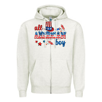 Oatmeal Heather all american boy Zipper Hoodie - AdoDesignShop