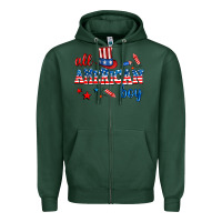 Sports Green all american boy Zipper Hoodie - AdoDesignShop