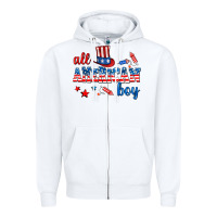 White all american boy Zipper Hoodie - AdoDesignShop