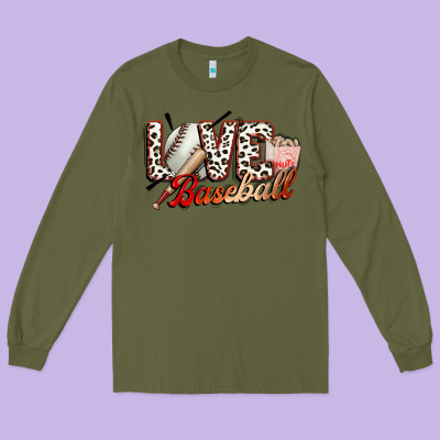 Love Baseball Long Sleeve Tee Designed By Fadigitalartstudio