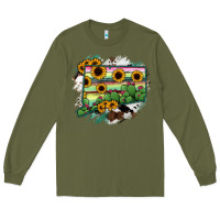 Army Green Connecticut State Map Long Sleeve Tee - RanaPortraitStore