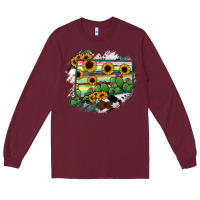 Burgundy Connecticut State Map Long Sleeve Tee - RanaPortraitStore