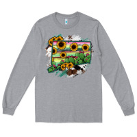 Heather Grey Connecticut State Map Long Sleeve Tee - RanaPortraitStore