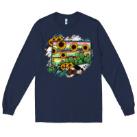 Navy Connecticut State Map Long Sleeve Tee - RanaPortraitStore