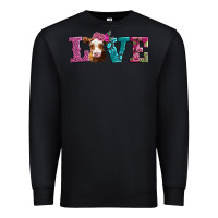 Black love with guernsey cow Premium Sweatshirt - AdoDesignShop