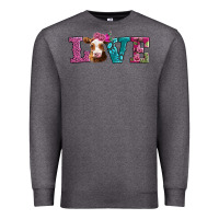 Charcoal Heather love with guernsey cow Premium Sweatshirt - AdoDesignShop