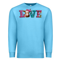 Ocean Blue love with guernsey cow Premium Sweatshirt - AdoDesignShop
