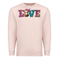 Pale Pink love with guernsey cow Premium Sweatshirt - AdoDesignShop