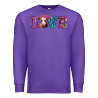Purple love with guernsey cow Premium Sweatshirt - AdoDesignShop