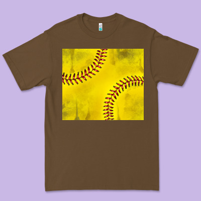 Distressed Softball Pattern Premium Tee Designed By Tumblerdesignbyshophia