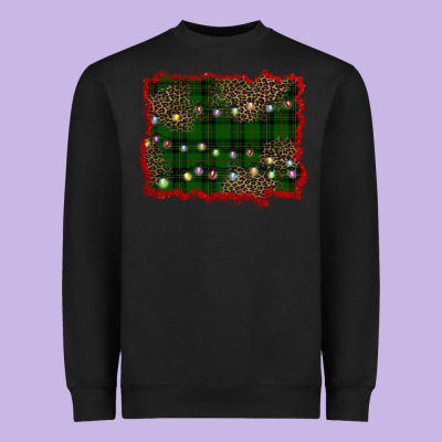 Christmas Green Plaid Background Heavyweight Sweatshirt Designed By Barkaloodesign