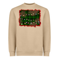 Mushroom christmas green plaid background Heavyweight Sweatshirt - BarkalooDesign