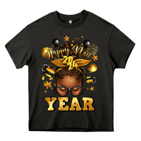 Asphalt happy new year afro messy bun Heavy Core Tee - texasbilliewilder