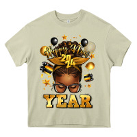 Mossy happy new year afro messy bun Heavy Core Tee - texasbilliewilder