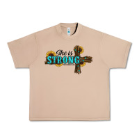 Burro She Is Strong Western Cross Urban Heavy Tee - RanaPortraitStore