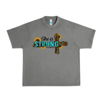 Tornado She Is Strong Western Cross Urban Heavy Tee - RanaPortraitStore