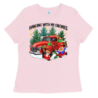 Bubblegum Pink hanging with my gnomies Ladies Tee - CowGirlArtShop