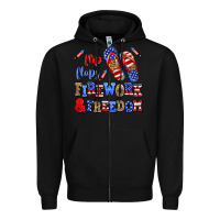 Black flip flops fireworks and freedom Zipper Hoodie - AdoDesignShop