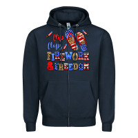Navy flip flops fireworks and freedom Zipper Hoodie - AdoDesignShop