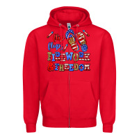 Red flip flops fireworks and freedom Zipper Hoodie - AdoDesignShop