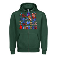 Sports Green flip flops fireworks and freedom Zipper Hoodie - AdoDesignShop
