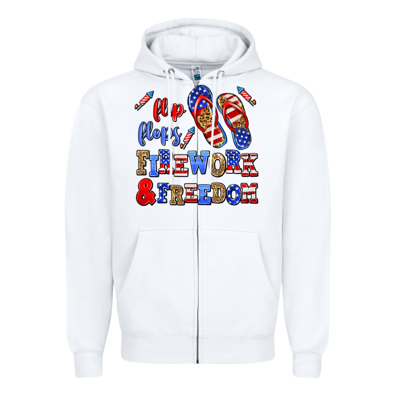 Flip Flops Fireworks And Freedom Zipper Hoodie by AdoDesignShop | Teevron