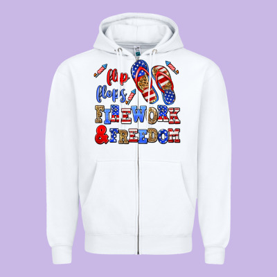 Flip Flops Fireworks And Freedom Zipper Hoodie Designed By Adodesignshop