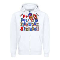 White flip flops fireworks and freedom Zipper Hoodie - AdoDesignShop