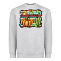 Heather Grey fall pumpkin  background Heavyweight Sweatshirt - BarkalooDesign