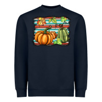 Navy fall pumpkin  background Heavyweight Sweatshirt - BarkalooDesign