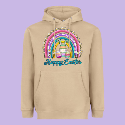 Easter Egg Bunny Rainbow Heavyweight Hoodie Designed By Adodesignshop