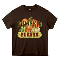 Chocolate Brown Pumpkin season Heavy Core Tee - NancyCooperArtShop