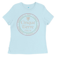 Baby Blue cinque terre italia gift for italian mediterranean travelers t shirt Ladies Tee - baoMotion