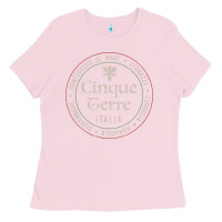 Bubblegum Pink cinque terre italia gift for italian mediterranean travelers t shirt Ladies Tee - baoMotion
