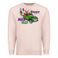 Pale Pink mardi gras with truck Premium Sweatshirt - AdoDesignShop